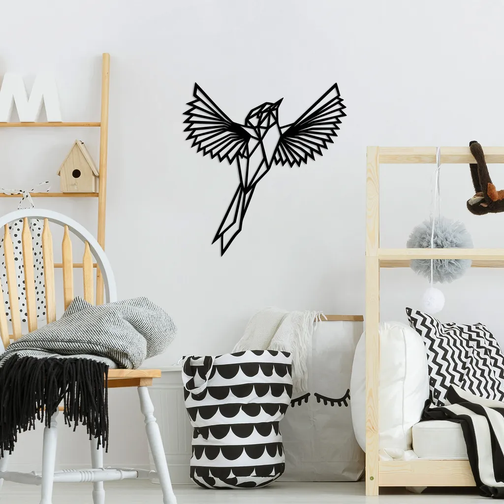 Décoration Murale 100% Métal Noir 70x75 cm Wallity King - Haute Qualité