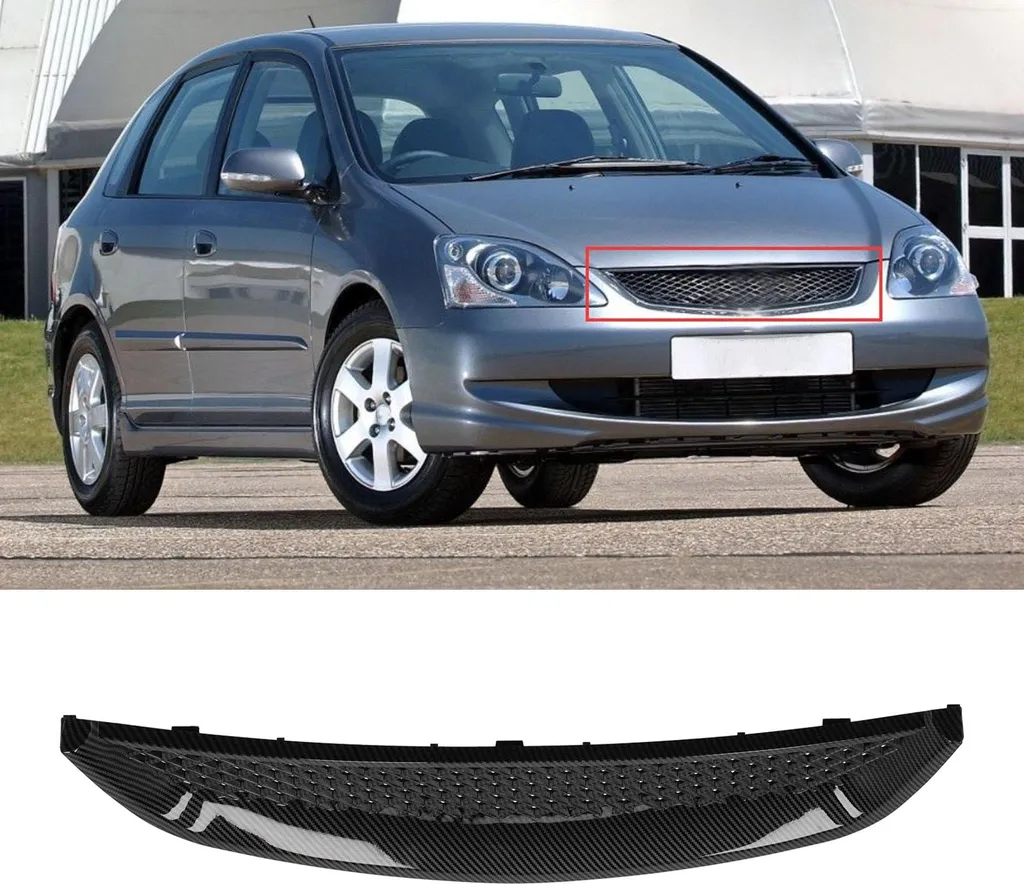 Calandre avant pour Honda Civic 01-03 : personnalisation carbone