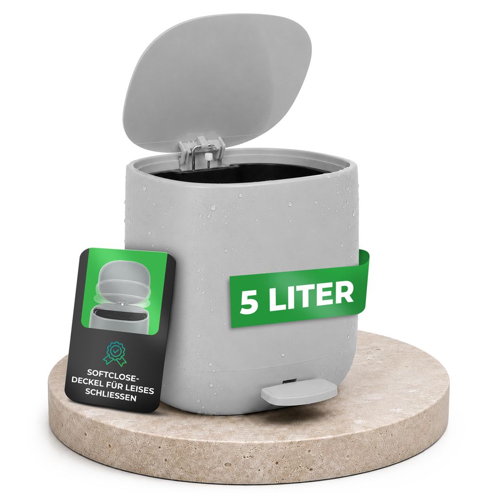 YourCasa® Mülleimer Bad [5L] - Elegantes Design - Produktbild 