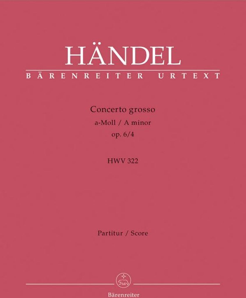 Concerto grosso a-Moll op.6,4 HWV322 für Orchester Partitur