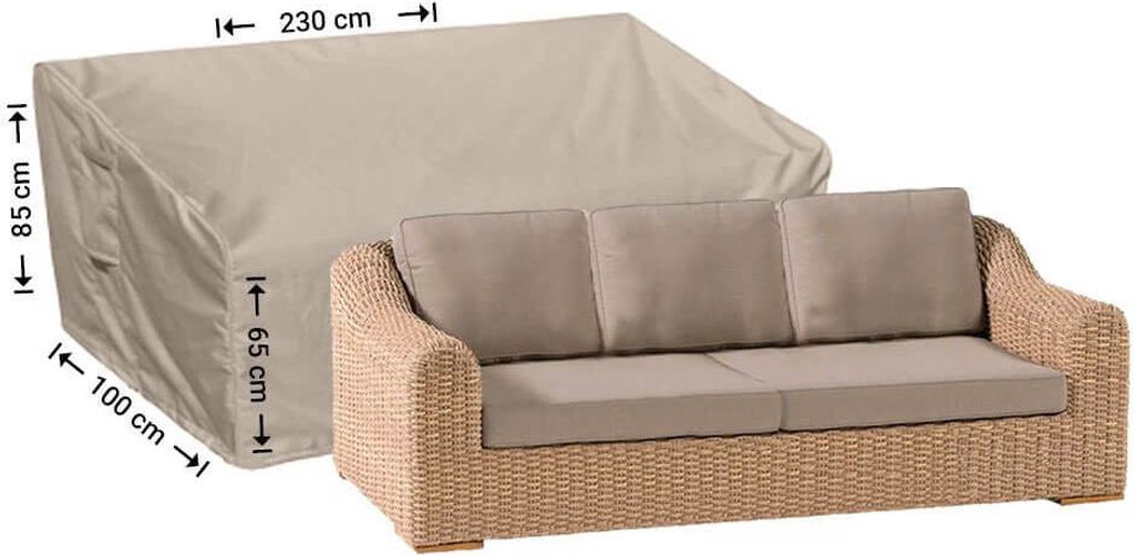 Raffles Covers Wetterschutz für Terrasse Sofa 230 x 100 H: 85/65 cm | Atmungsaktiv | Wasserdicht | UV-beständig | Doppelnähte | Elastischer Kord...