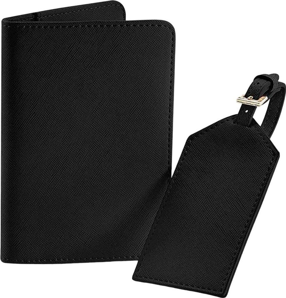 Bagbase - Herren/Damen Uni Reisepass-Hülle und Kofferanhänger-Set "Boutique" PC3782 (Einheitsgröße) (Schwarz)