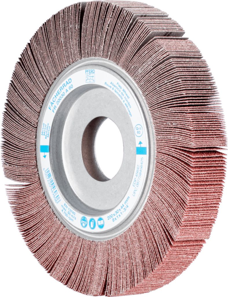 PFERD TOOLS Lamellenschleifrad FR Ø 200x30mm Bohrung Ø 44,0mm A60 für universelle Anwendung