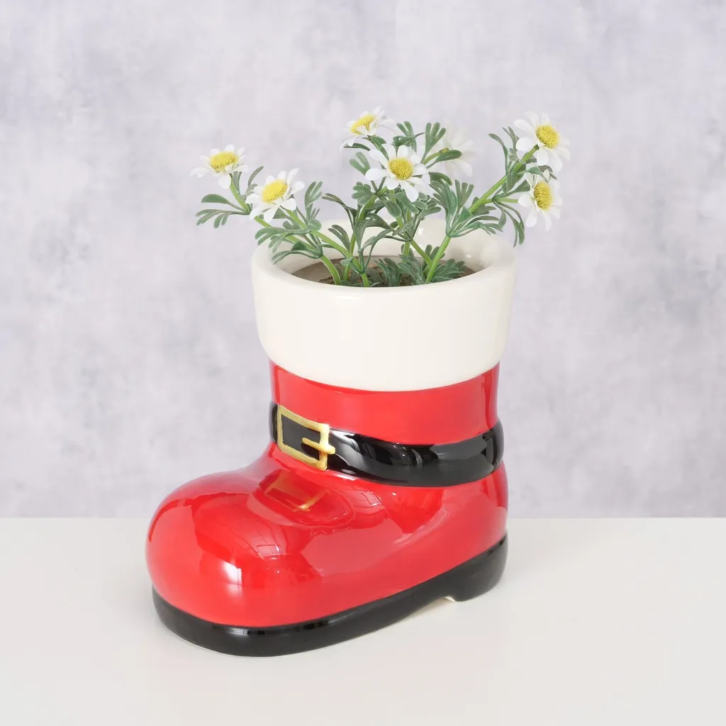 Cache-pot BOOTY 17 cm en pierre - Vase silhouette finition mate grise
