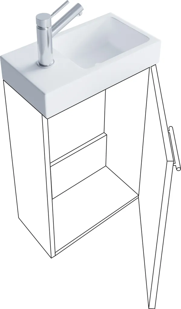 Meuble Sous Lavabo Étroit VCM Slito 60x41x22 cm - Pack de 2 Éléments