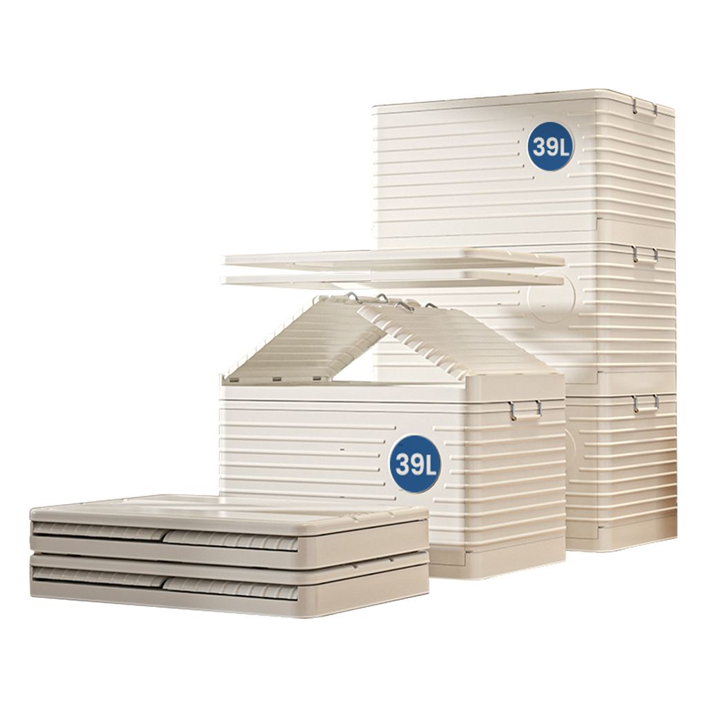 Heikoeco Faltbare Plastikbox mit Deckel groß, Stapelbare Boxen Aufbewahrung auf Rollen, Staubschutz, Robuste Schnappverschlüsse (39L)46x33x26 cm