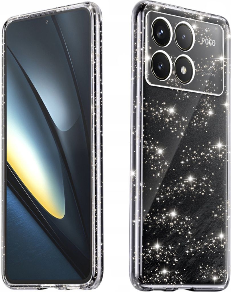 Techsuit Sparkle Skin Back Cover Hülle für Xiaomi Poco F6 Pro - Transparent