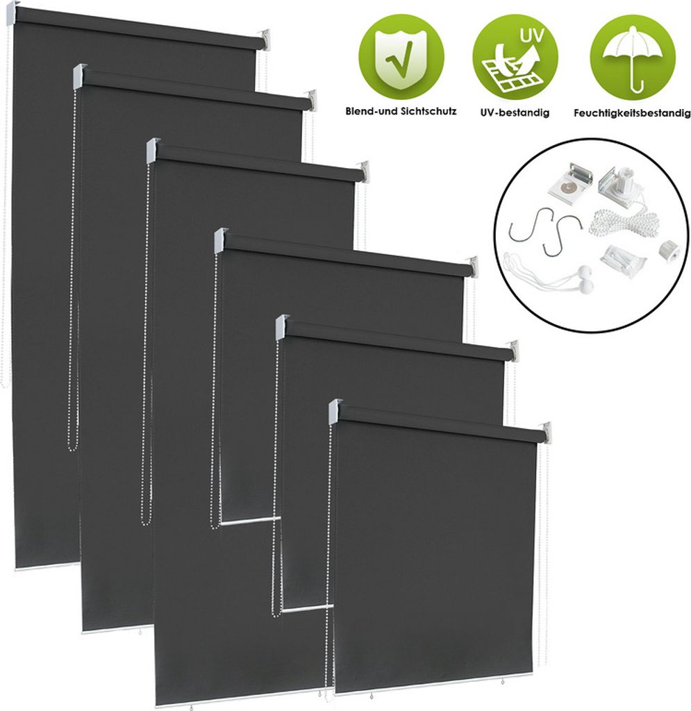 Fiqops Senkrechtmarkise 140 x 140cm Balkonmarkise Sonnenschutz, UV-bestaendige Vertikalmarkise, Windschut und Sichtschutz, aus Metall und Polyester...