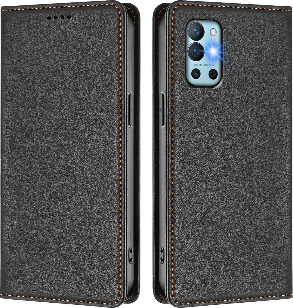 Custodia Pelle Sintetica OnePlus 8T 9R | Flip Magnetica Nero Stand