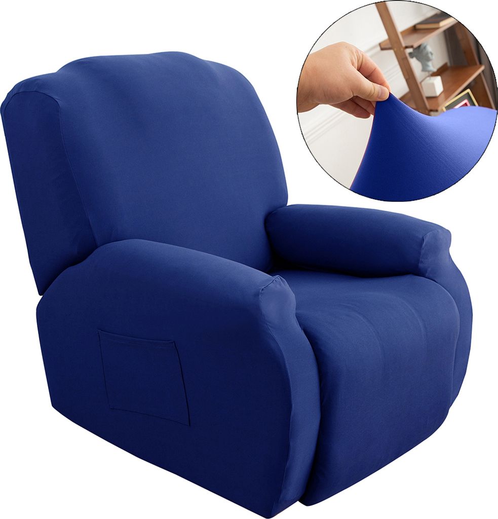 Stretch Sofa Überzug Sesselbezug 1 Sitzer Sofabezug Sessel Überzug Für Liegesessel Ruhesessel Relaxsessel Sesselbezüge Sesselhussen Blau