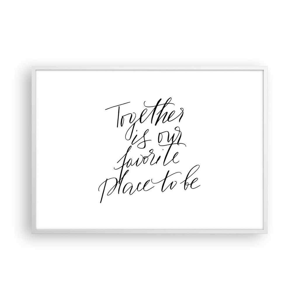 Gerahmtes Poster - Weißer Rahmen - Gemeinsam unser Ort - 100x70 cm - Wand Bild - Wanddeko - Wandbilder - Kunstposter - Wandposter - Bilderrahmen -...