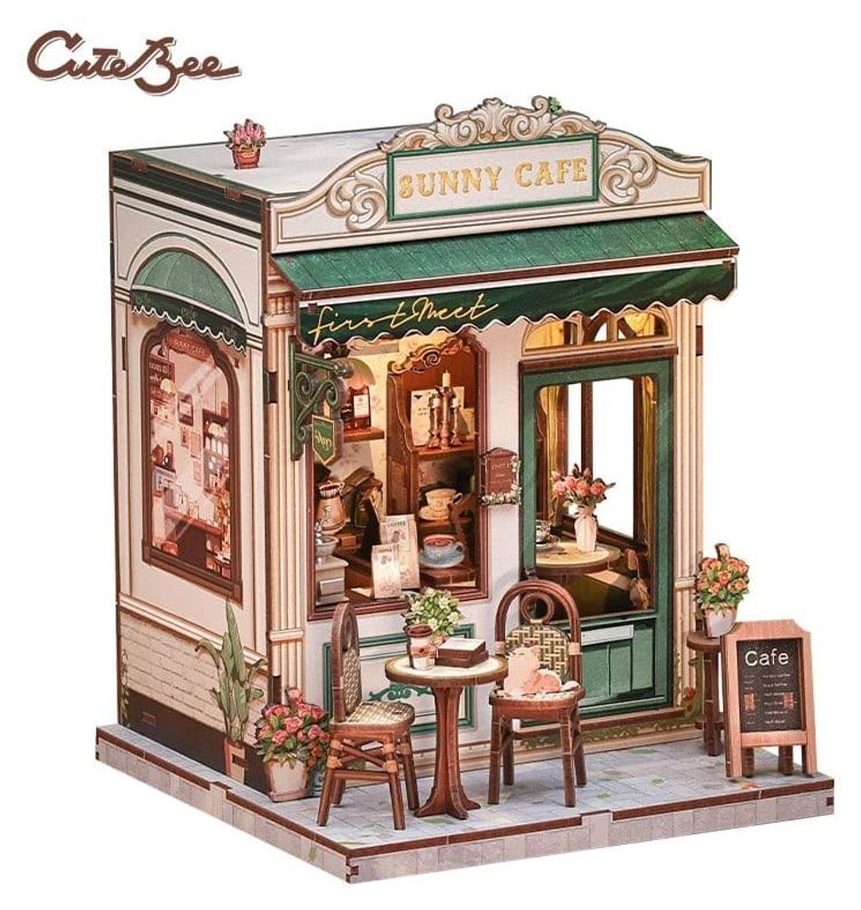 Casa in miniatura fai-da-te Sunny Cafe con LED Immagine del prodotto 