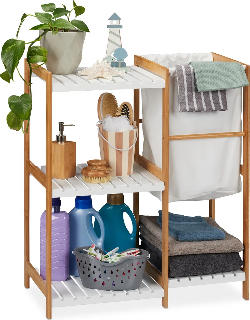 Organisateur de salle de bain pour ranger le linge et les produits de soin