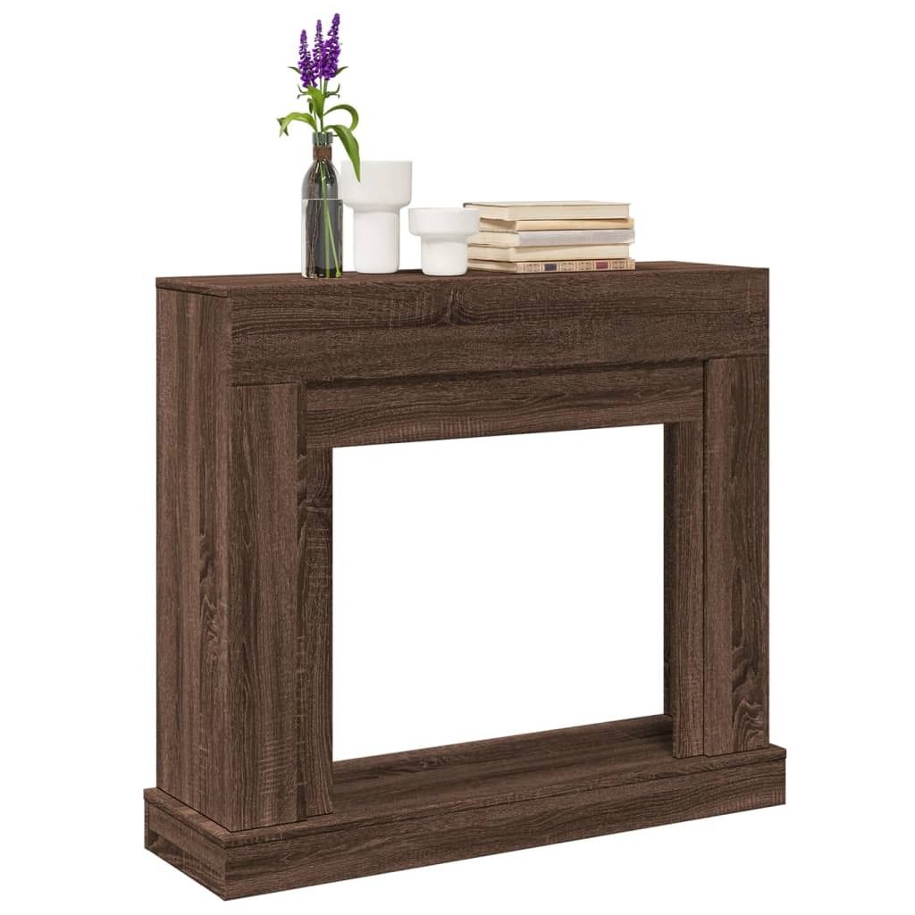 Praktischen Kaminumrandung Braun Eichen-Optik 100x30x87,5 cm Holzwerkstoff - Dekokamine ,design Möbel 2534385 1parcel