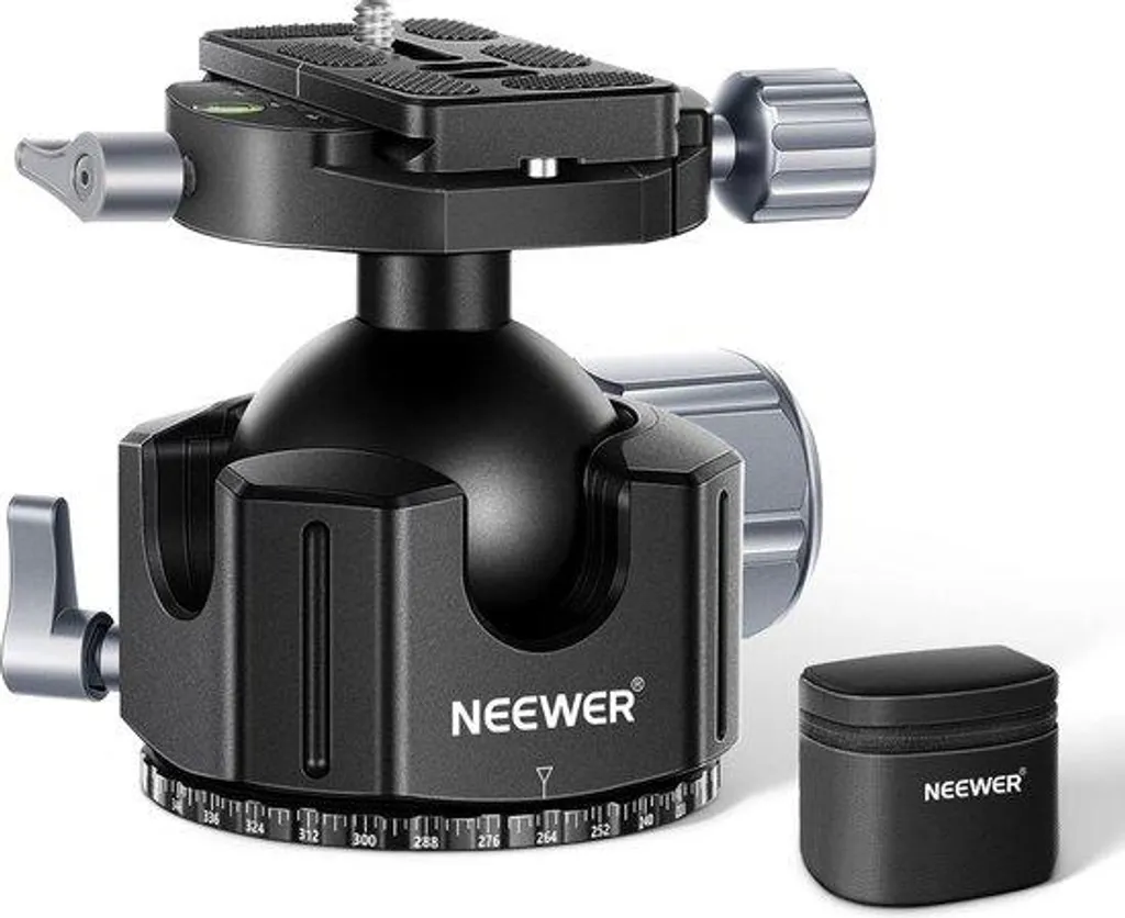Rotule de Trépied 44mm en Aluminium, Charge 25kg avec Rotation à 360°