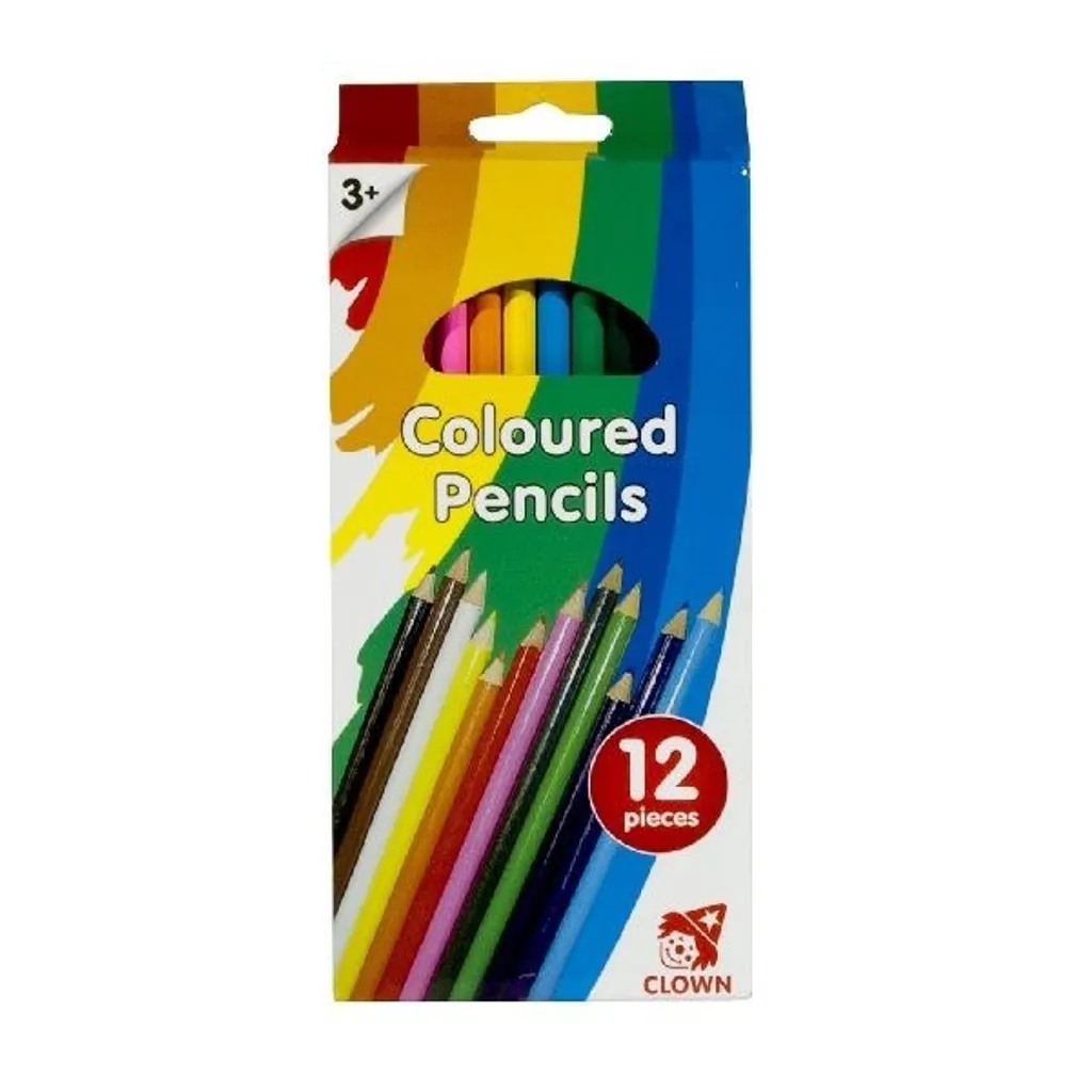 Essenziali: Pastelli Lunghi Clown 12 Pezzi - Colore Puro e Lineare