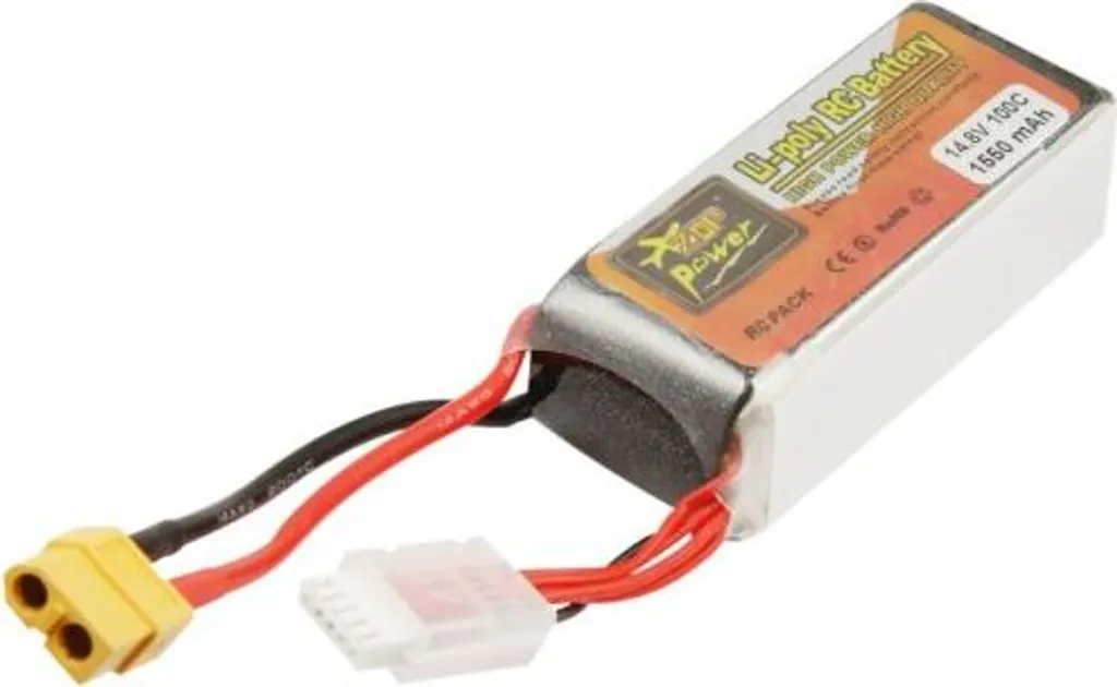 Batterie Li-Po 4S 1550mAh 100C avec connecteur XT60 pour drones FPV racing