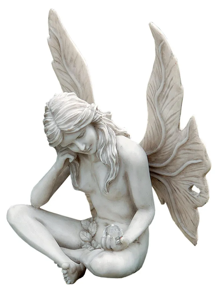 Figurine Fée Ivoire 25,5 cm - Détails Sculptés Jardin Secret Premium