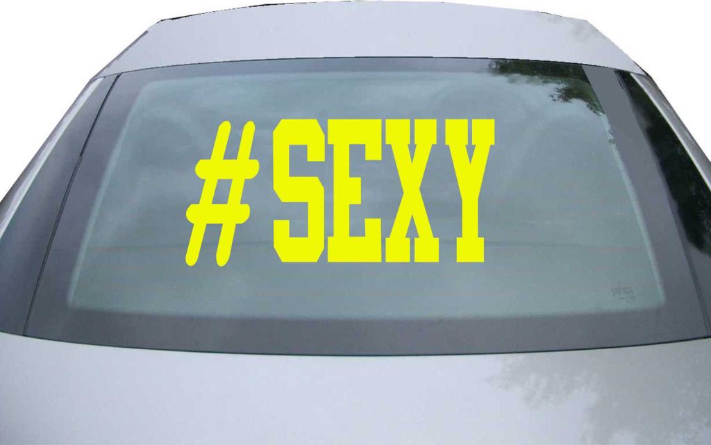 Indigos UG - Aufkleber Heckscheibe & Motorklappe DE6359 - neongelb - 600x285 mm - Sexy - Auto Scheiben Fenster Heckklappe Tuning Racing JDM - Die cut