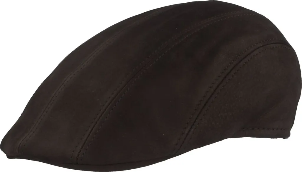 Casquette en cuir Balke à 6 pans avec doublure coton noire taille 62