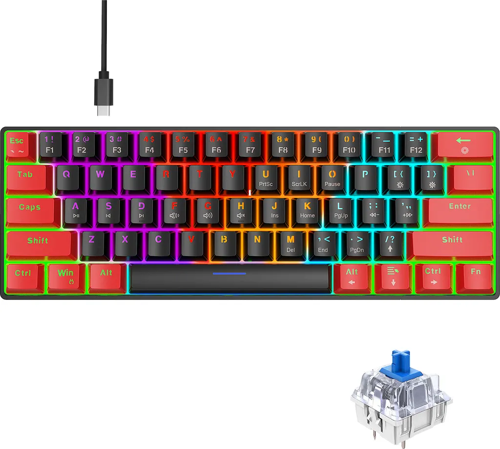 Clavier mécanique de jeu RGB pour optimiser l'espace de bureau