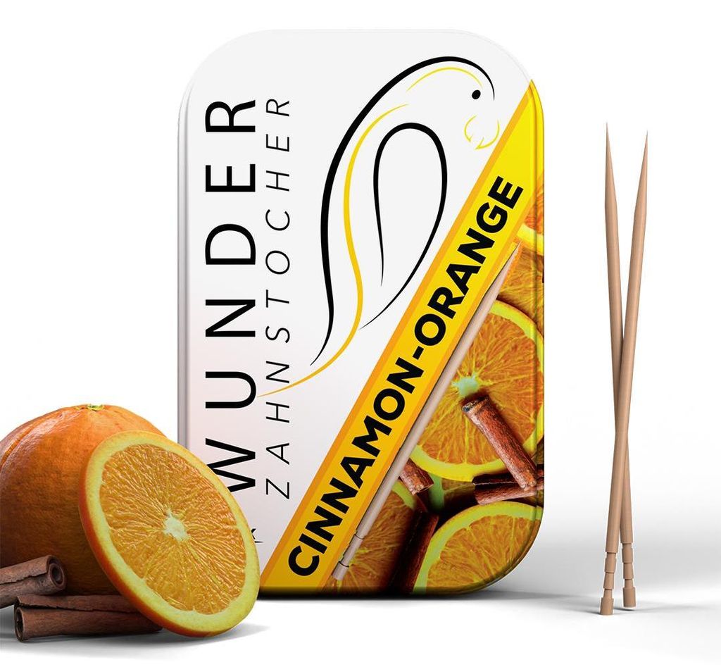 Wunder Zahnstocher mit Geschmack - Zimt Orange - 100 Stück Produktbild 