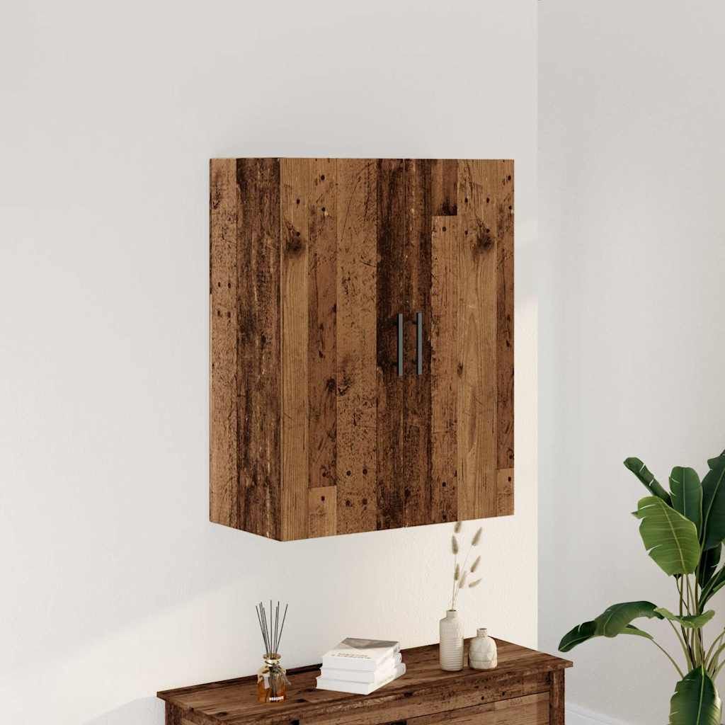 "Rabatt" Mehrzweckschrank/Vitrine/ Wandschrank - Modernes Design - Altholz-Optik 69,5x34x90 cm - Kommoden CC24363