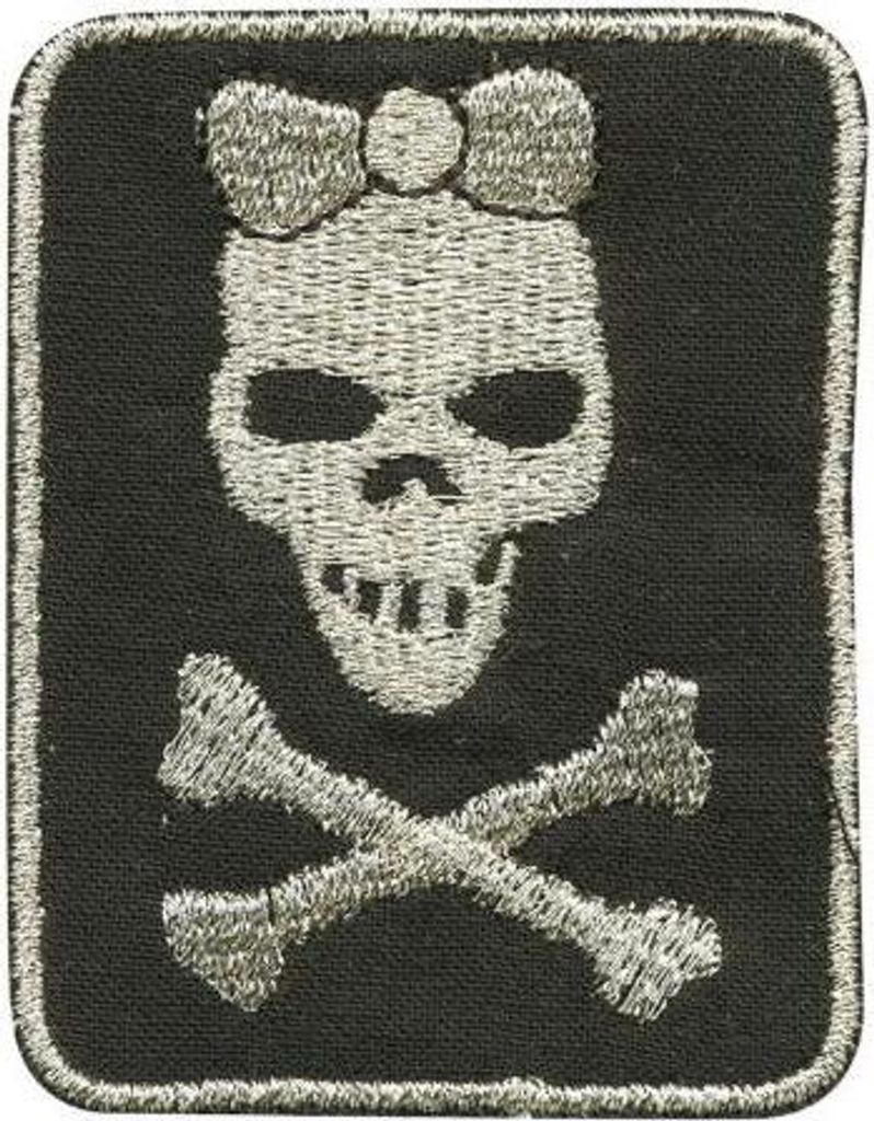 AUFNÄHER - Totenkopf - Girl - 01973 - Gr. ca. 5 x 7 cm - Patches Stick Applikation