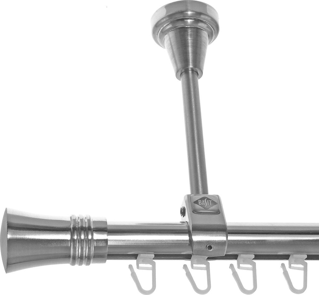 Innenlauf Gardinenstange 1-läufig Edelstahl Look Deckenmontage Ø 20mm D51 I