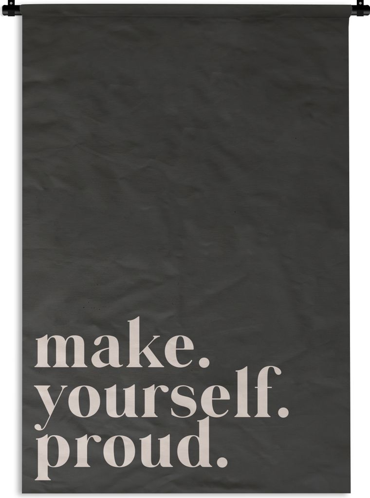 MuchoWow Wandteppich Wandbehang Zitate - Mach dich stolz - Selbstliebe - Selbstvertrauen - Text 90x135 cm Tapisserie Dekoration Wandtuch - Baumwo...