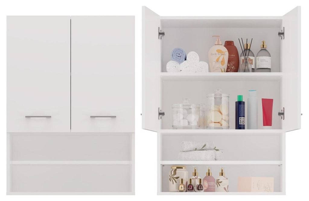 Topeshop POLA MINI DK BIEL, Weiß, Wand-montiert, 4 Regale, Produktbild 