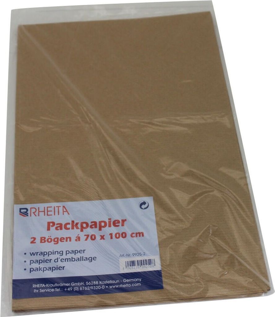 RHEITA Packpapier 2Bögen a 70x100cm braun