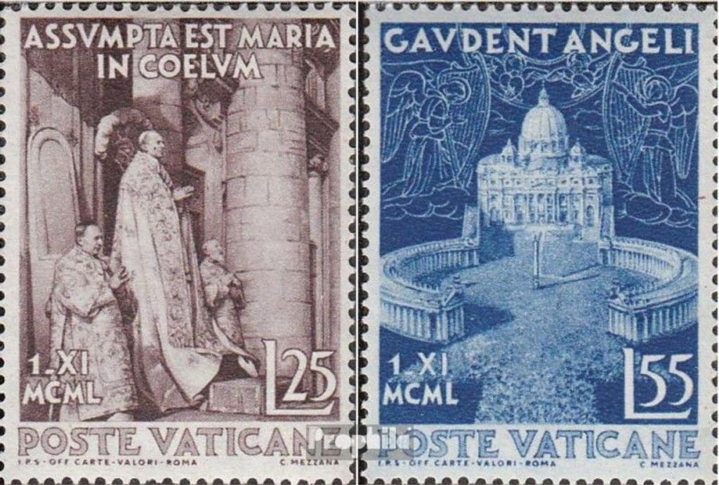 Briefmarken Vatikanstadt 1951 Mi 178-179 (kompl.Ausg.) postfrisch Dogma