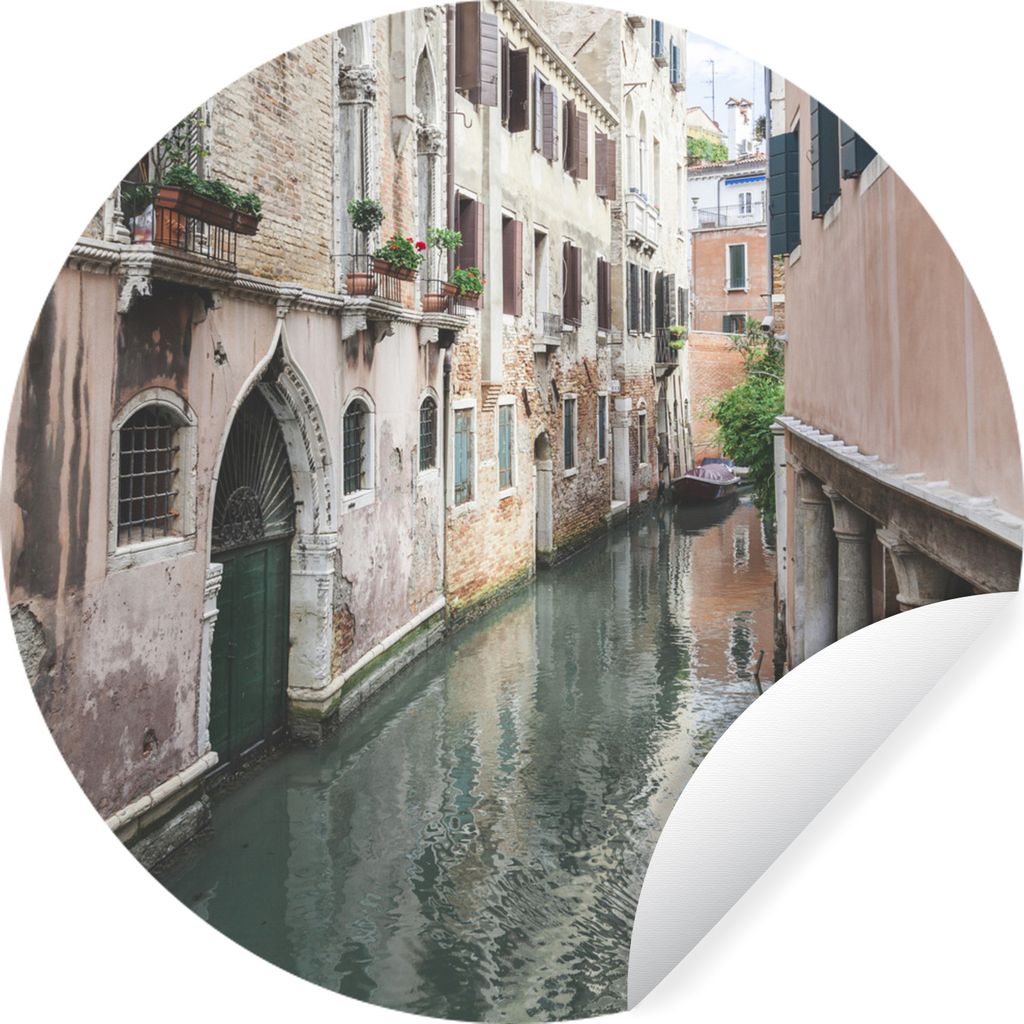 MuchoWow Runde Wandtattoo - Wandsticker Tapete Aufkleber Gebäude in Venedig Ø 80 cm Selbstklebend und Repositionierbar - Wandaufkleber - Kreis ...
