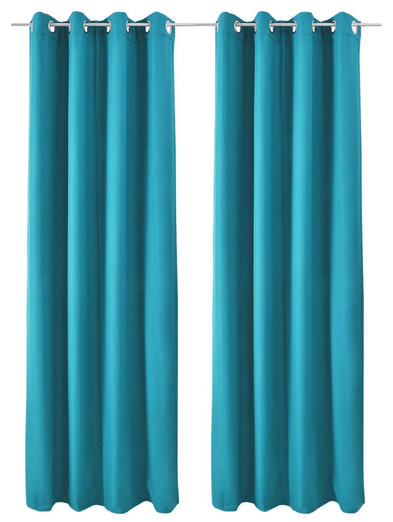 Beautissu Lot de 2 rideaux thermiques Amelie TO turquoise, Image du produit 