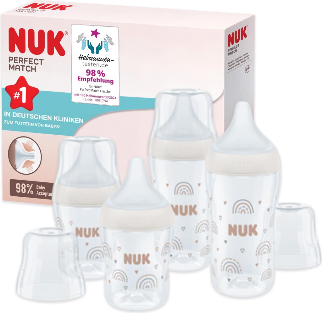 NUK Perfect Match Babyflaschenset | Ab 3 Monate | Passt Produktbild 