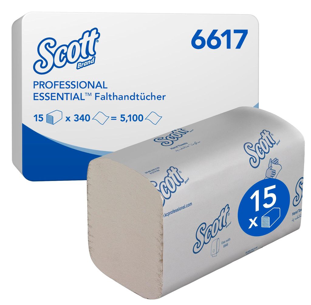 Scott® 6617 Falthandtuch 1-lagig weiß 20 x 21 cm 5.100 Produktbild 