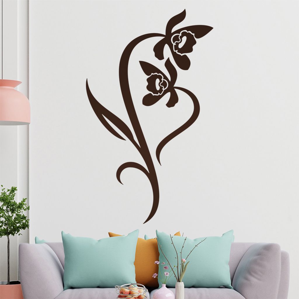 Narzisse - Linien Wandtattoo in 6 Größen - Wandaufkleber Wall Sticker - Dekoration, Küche, Wohnzimmer, Schlafzimmer, Badezimmer