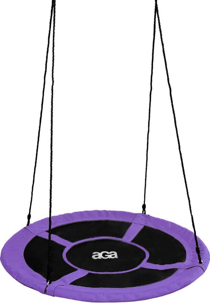 Aga Nestschaukel 90 cm, Rundschaukel, Schaukel verstellbar Garten-Schaukel 150 Kg belastbar, Kinderschaukel Tellerschaukel Hängeschaukel, Lila