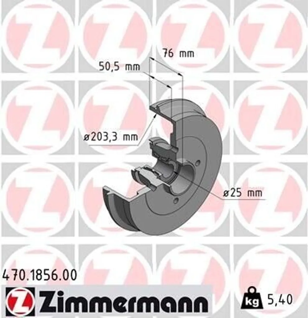 Tambour de frein silencieux Zimmermann 470.1856.00 pour Twingo II