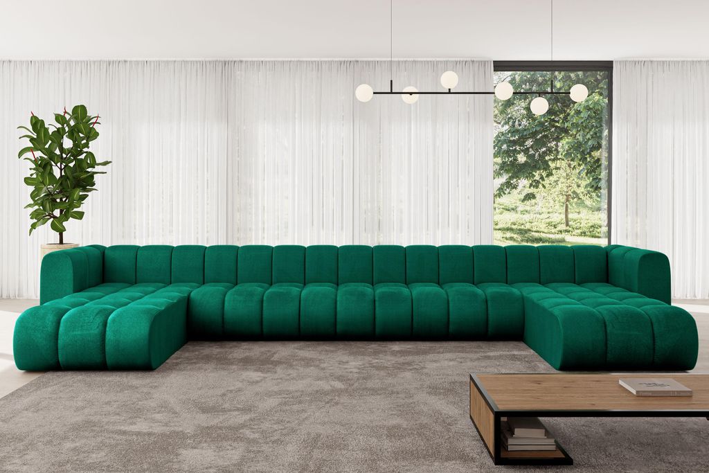 ALTDECOR Modulares Sofa Ecksofa in U-Form - Joren-U3 - 501x177x70 cm Grün - Corner modular Sofa Eckcouch Couch Wohnlandschaft Cauchsofa Bodensofa ...