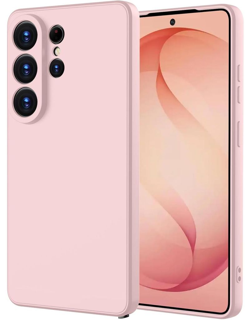 Hülle für Samsung Galaxy S26 Ultra, Slim Liquid Silikon Gel Gummi Stoßfest Schutzhülle Pink