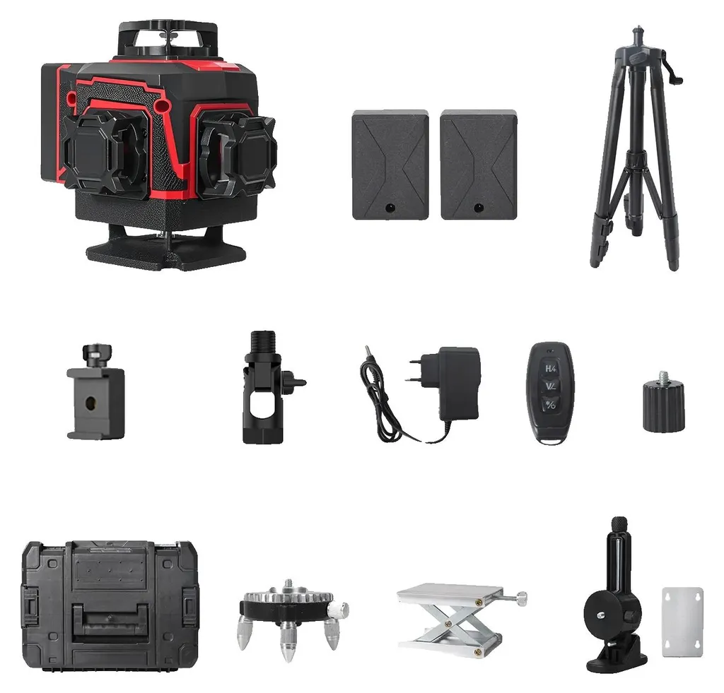 Niveau Laser Vert et Rouge 16 Lignes Autonivelant Batterie Rechargeable
