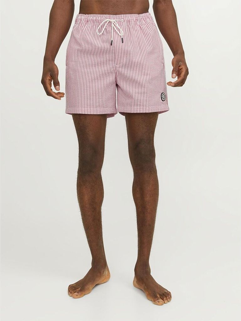 Jack & Jones Seersucker Badeshorts Rot 2XL Mann Rot 2XL
