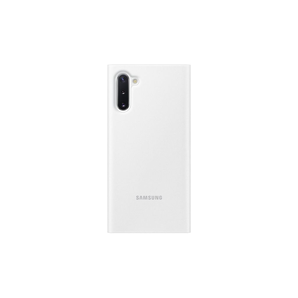 A white Samsung phone case is shown against a white background.