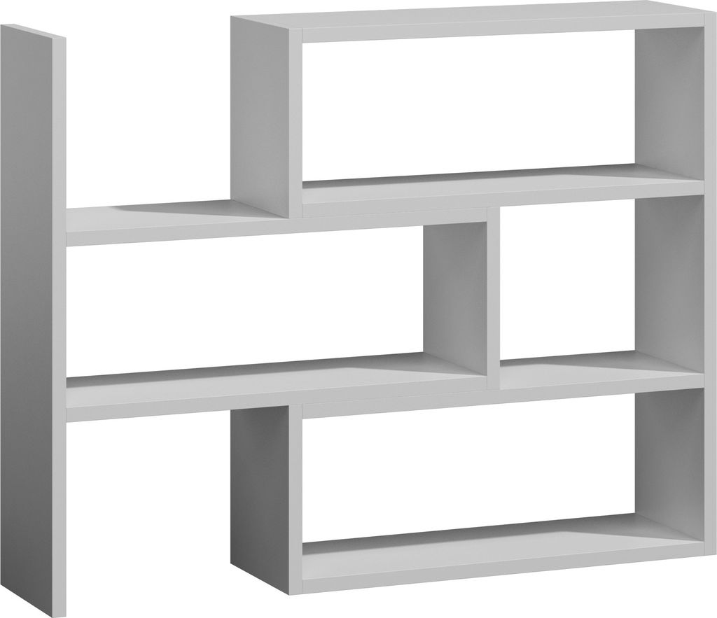 Per la vita Bücherregal Irys Weiß - Büroregal für Ordner und Bücher, Standregal Wohnzimmer und Schlafzimmer, Offenes Regal für Büro, Aktenregal