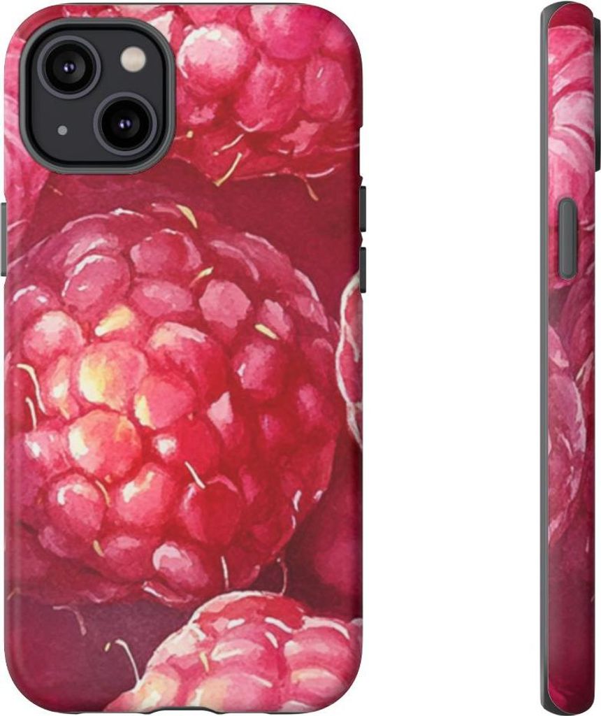 Aquarell-Himbeeren aus nächster Nähe – Hülle Kompatibel mit iPhone 14 Plus