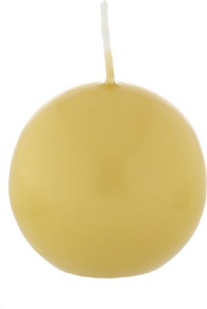 Kugelkerzen Mostarda Senf, Ø 80 mm, 6 Stück, dt. Kerzen in RAL Kerzenqualität, Kein rußen und tropfen