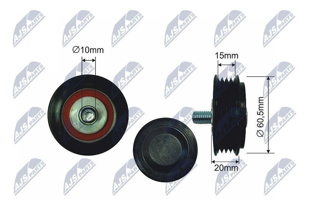 NTY RNK-AU-006 Spannrolle Keilrippenriemen 60mm für VW Produktbild 
