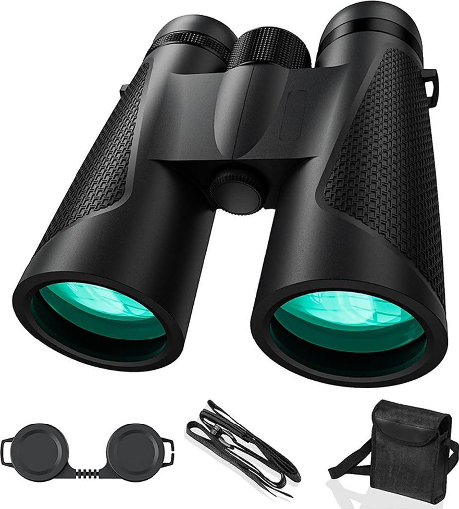 12X42 Fernglas-Teleskop fuer Erwachsene, FMC optische Linse, BAK4-Prismen, fuer den Alltag, wasserfest, mit Tragetasche zum Beobachten von Landscha...